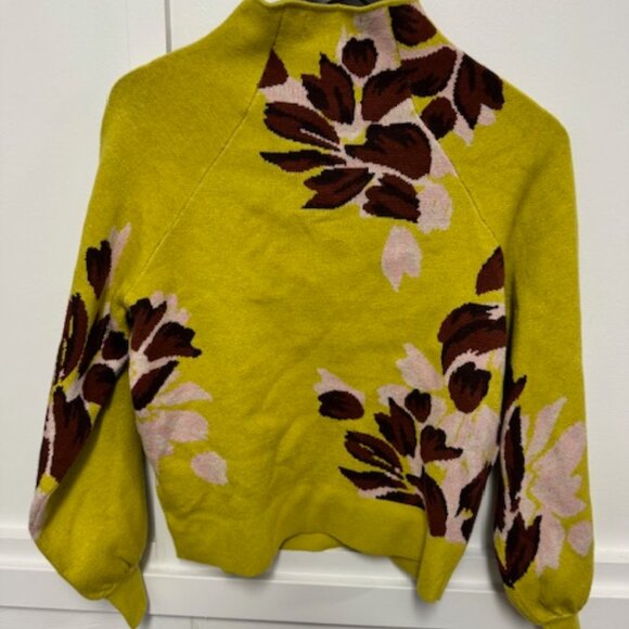 Anthropologie Floral Mock Neck Sweater-S - Reg $128 - Picture 3 of 6